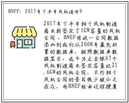 BNFF：2017年下半年风机造价99万美元/兆瓦 下降49%_九游会j9官方网站